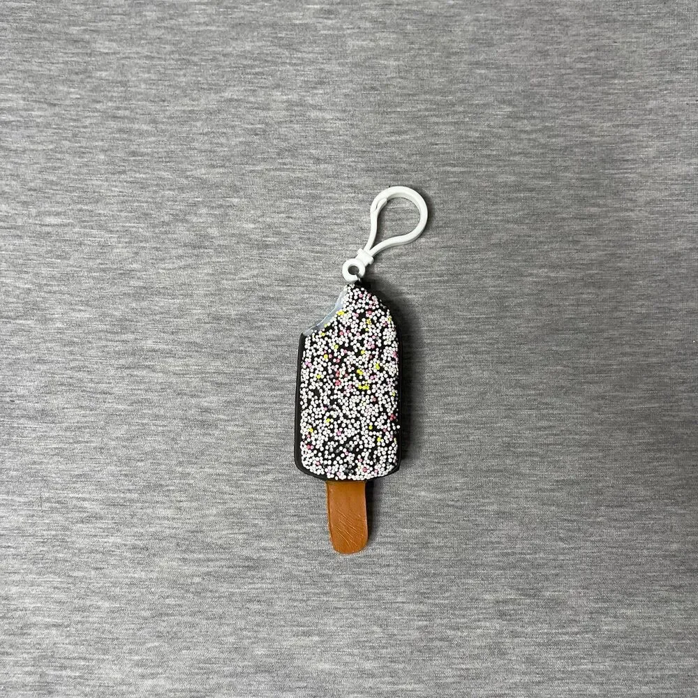 Soft Squishy Ice Cream Bar and Sprinkled Donut Keychain Clips 2 PCS. Set
